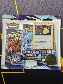 Pokemon TCG Chilling Reign Triple Blister Snorlax SWSH119 Promo Card - Image 1