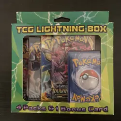 Pokemon TCG Lightning Set Booster 4 Packs 1 Bonus Card Coin NEW SEALED Flashfire - Image 1
