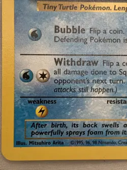 Pokemon Trading Card TCG 1999 Base Set Squirtle 63/102 Unlimited Wizards Coast - Image 5