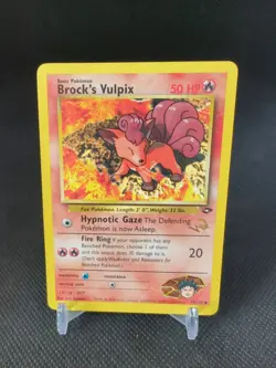 2000 Pokemon Gym Challenge Brock s Vulpix Gold WOTC Wizard Stamp Promo 37/132 - Image 1