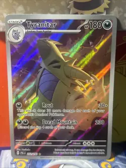 Pokemon TCG Tyranitar Scarlet & Violet Paldea Evolved Holo Card 222/193 IR - Image 1