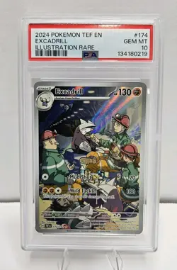 2024 POKEMON TEF EN-TEMPORAL FORCES #174 EXCADRILL ILLUSTRATION RARE Psa 10 - Image 1