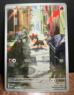 Pokemon TCG Litleo IR 139/132 Illustration Rare Pokemon Card Mega Evolution - Image 1