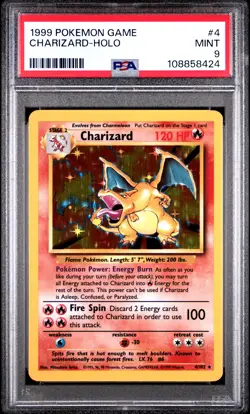 1999 POKEMON GAME #4 CHARIZARD-HOLO PSA 9 - Image 1