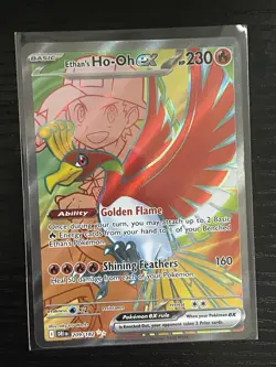 Pokemon TCG Ethan's Ho-Oh EX Ultra Rare Full Art Destined Rivals 209/182 - Image 1