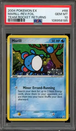 Pokemon Marill EX Team Rocket Returns Reverse Holo #68 PSA 10 Gem Mint - Image 1