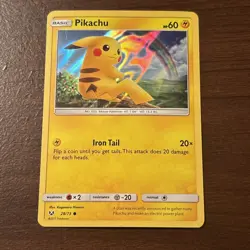 Pokemon TCG Pikachu 28/73 Water Web Holo Promo - Sun & Moon Shining Legends - NM - Image 1