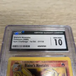 2000 Pokemon Gym Challenge Blaine's Ninetales 1st Edition #21 CGC 10 - Image 3