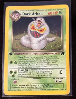 Pokemon TCG Dark Arbok Team Rocket 1st Edition Holo Rare 2/82 NM-MINT - Image 1