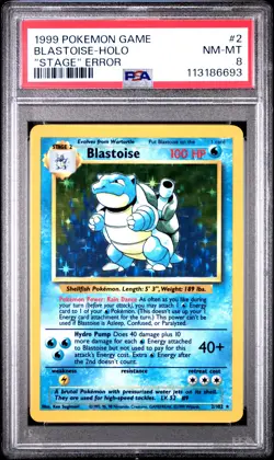 1999 POKEMON GAME "STAGE" ERR #2 BLASTOISE-HOLO PSA 8 - Image 1