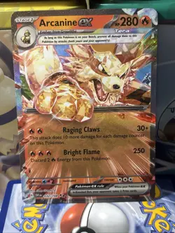 Pokemon TCG Arcanine ex Scarlet & Violet BASE Set 032/198 Holo Double Rare - Image 1