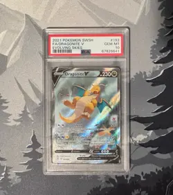 2021 Pokemon Sword & Shield Evolving Skies #192 Dragonite V PSA 10 Gem Mint - Image 1