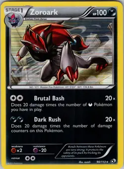 Zoroark 90/113 Legendary Treasures Holo Pokemon TCG NM - Image 1