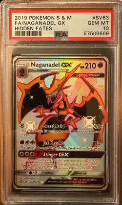 Naganadel Gx SV63/SV94 Hidden Fates 2019 Pokemon PSA 10 - Image 1