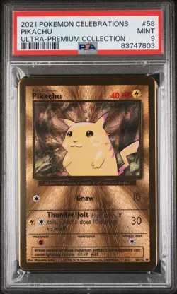 2021 Gold Metal Pikachu Pokemon Celebrations Ultra Premium Collection UPC PSA 9 - Image 1