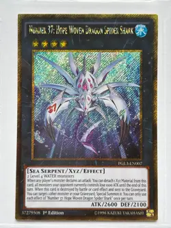 Yu-Gi-Oh Number 37: Hope Woven Dragon Spider Shark PGL3-EN007 Gold S R 1st Ed NM - Image 1