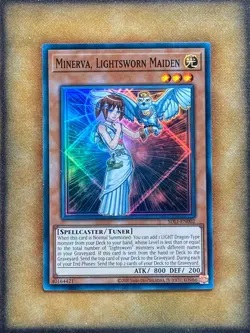 Yugioh Minerva, Lightsworn Maiden SDLI-EN002 Super Rare NM - Image 1
