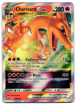Charizard VSTAR 019/159 - Crown Zenith Rare VSTAR Pokemon TCG Holo - M/LP Card - Image 1