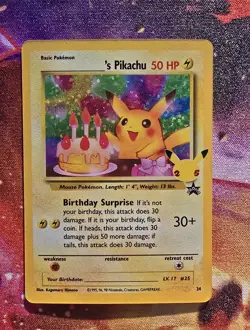 Pokemon Pikachu TCG Birthday Celebrations Holo Rare Card #24 NM Condition - Image 1