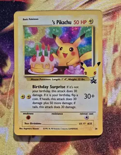 Pokemon Pikachu TCG Birthday Celebrations Holo Rare Card #24 NM Condition - Image 1