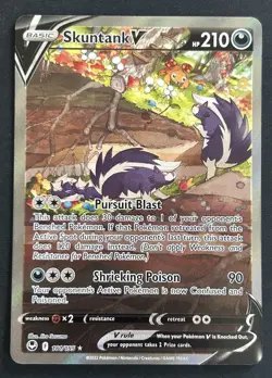 Skuntank V 181/195 Silver Tempest Alternate Full Art Pokemon TCG Card NM - Image 1