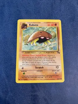 Kabuto 50/62 Common Fossil Unlimited Pokemon TCG Card NM 1999 Vintage WOTC - Image 1