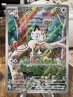 Pokemon TCG Meowth 106/094 Illustration Rare Card Phantasmal Flames Holo - Image 1