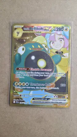 Pokemon TCG Iono's Bellibolt EX Holo Card 188/159 Sv09: Journey Together - Image 1