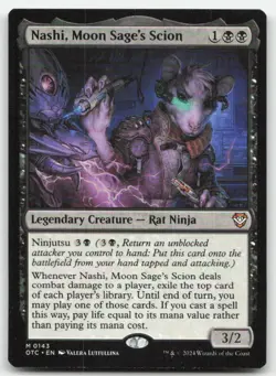 MTG Commander: Outlaws of Thunder Junction #143 Nashi, Moon Sage's Scion NM - Image 1