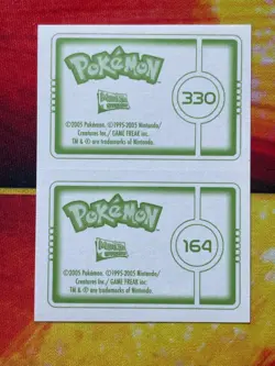 Pokemon Merlin Topps Ultimate Stickers 2005 Flygon #330 Noctowl #164 - Image 2