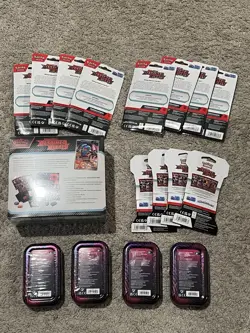 Pokemon - Destined Rivals - ETB, Sleeves (x4), Checklanes (x8), Mega Tins (x4) - Image 2