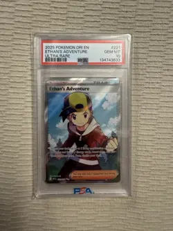 2025 Pokemon Destined Rivals ETHAN’S ADVENTURE 221 /182 English PSA 10 GEM MINT - Image 1