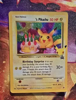Pokemon Pikachu TCG Birthday Celebrations Holo Rare Card #24 NM Condition - Image 1
