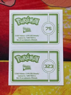 Pokemon Merlin Topps Ultimate Stickers 2005 Graveler #75 Camerupt #323 - Image 2