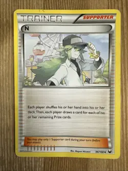 Trainer N 96/108 - Dark Explorers - 2012 Pokemon TCG - Non Holo Common DMG - Image 1