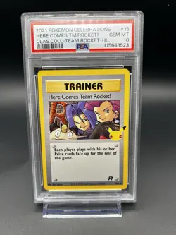 2021 POKEMON CELEBRATIONS CLASSIC COLL #15 HERE COMES TEAM ROCKET!-HOLO PSA 10 - Image 1
