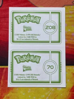 Pokemon Merlin Topps Ultimate Stickers 2005 Steelix #208 Weepinbell #70 - Image 2