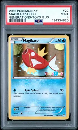 2016 POKEMON XY GENERATIONS TOYS R US #22 MAGIKARP-HOLO PSA 9 - Image 1