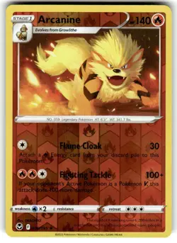 Pokemon - Arcanine - 020/195 - Silver Tempest - Reverse Holo Rare - NM - Image 1