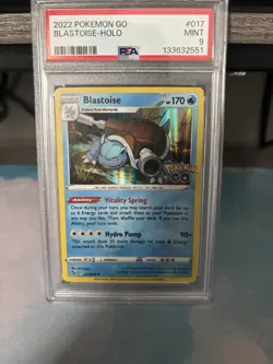 Pokemon Go Blastoise Reverse Holo Card #017/078 Pokemon TCG PSA 9 - Image 1