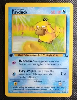 Psyduck 1st Edition Fossil Psyduck 53/62 WOTC 1999 Pokemon Card - NM Near Mint - Image 1