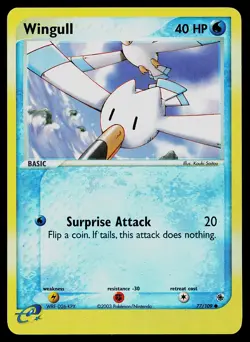 Pokemon Card - Wingull Ruby and Sapphire 77/109 Common Reverse Holo - Image 1