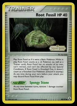Pokemon Card - Root Fossil Legend Maker Stamped 80/92 Common Reverse Holo - Image 1
