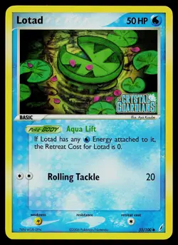 Pokemon Card - Lotad Crystal Guardians 55/100 Common Reverse Holo Stamped - Image 1