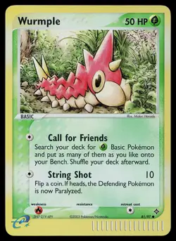 Pokemon Card - Wurmple Dragon 81/97 Common Reverse Holo - Image 1