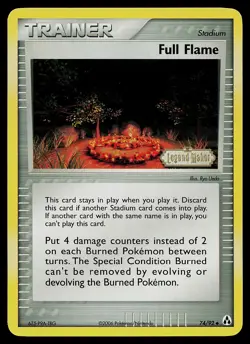 Pokemon Card - Full Flame Legend Maker Stamped 74/92 Uncommon Reverse Holo - Image 1