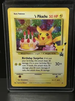 Pokemon TCG Birthday Pikachu Trading Card #24 Celebrations Classic Collection - Image 1