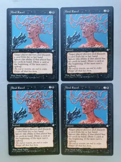 Mind Ravel x4 PLAYSET, MTG Ice Age (1995) Common Black Sorcery NM - Image 1