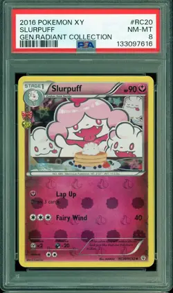 2016 POKEMON XY #RC20 SLURPUFF NM-MT PSA 8 GENERATIONS RADIANT COLLECTION - Image 1