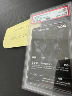 2025 POKEMON BLACK BOLT BLK EN #172/086 ZEKROM EX BLACK AND WHITE RARE PSA 10 - Image 2